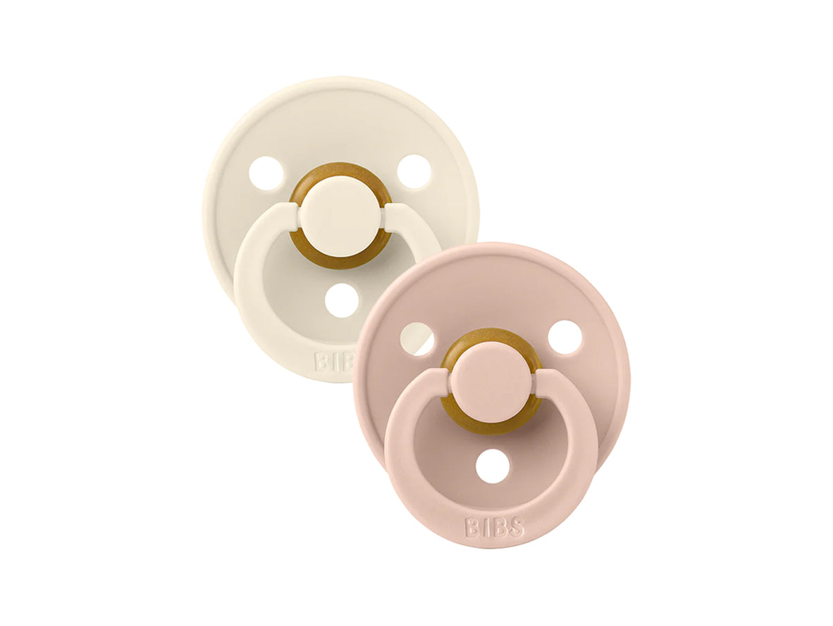 Bibs Colour Latex Pacifier Size 2 Ivory/Blush (6m+) - 2 Pcs