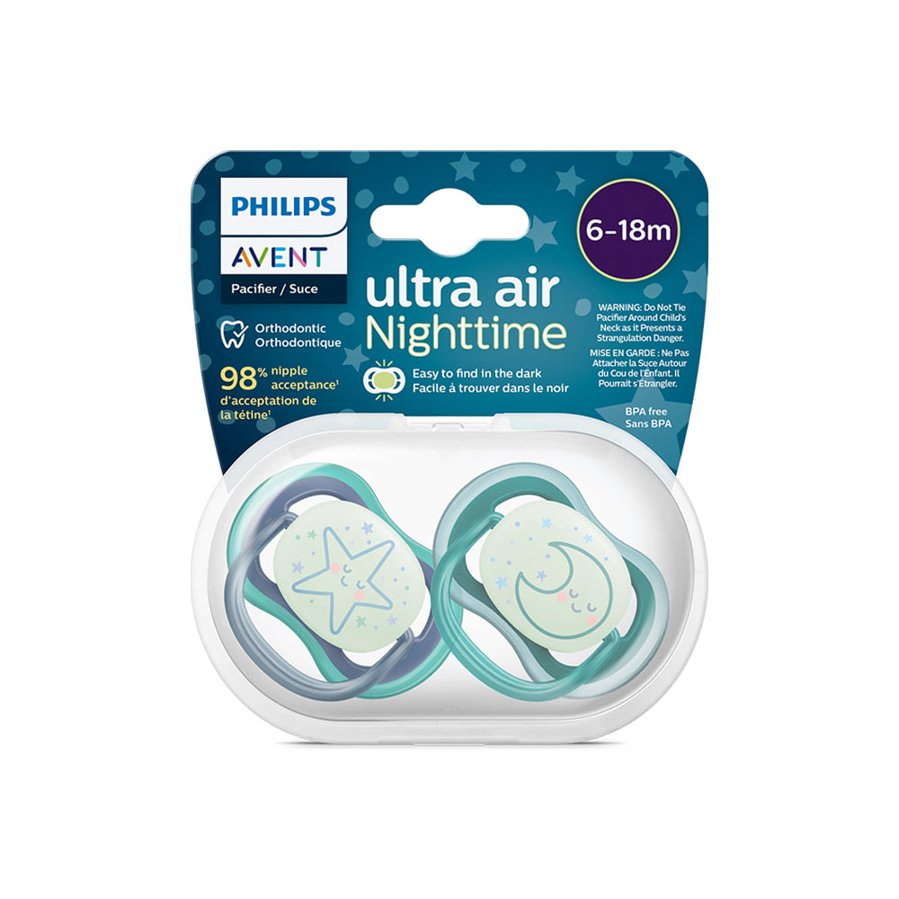Philips Avent Soother Air Nighttime for Boy (6-18m) - Pack of 2