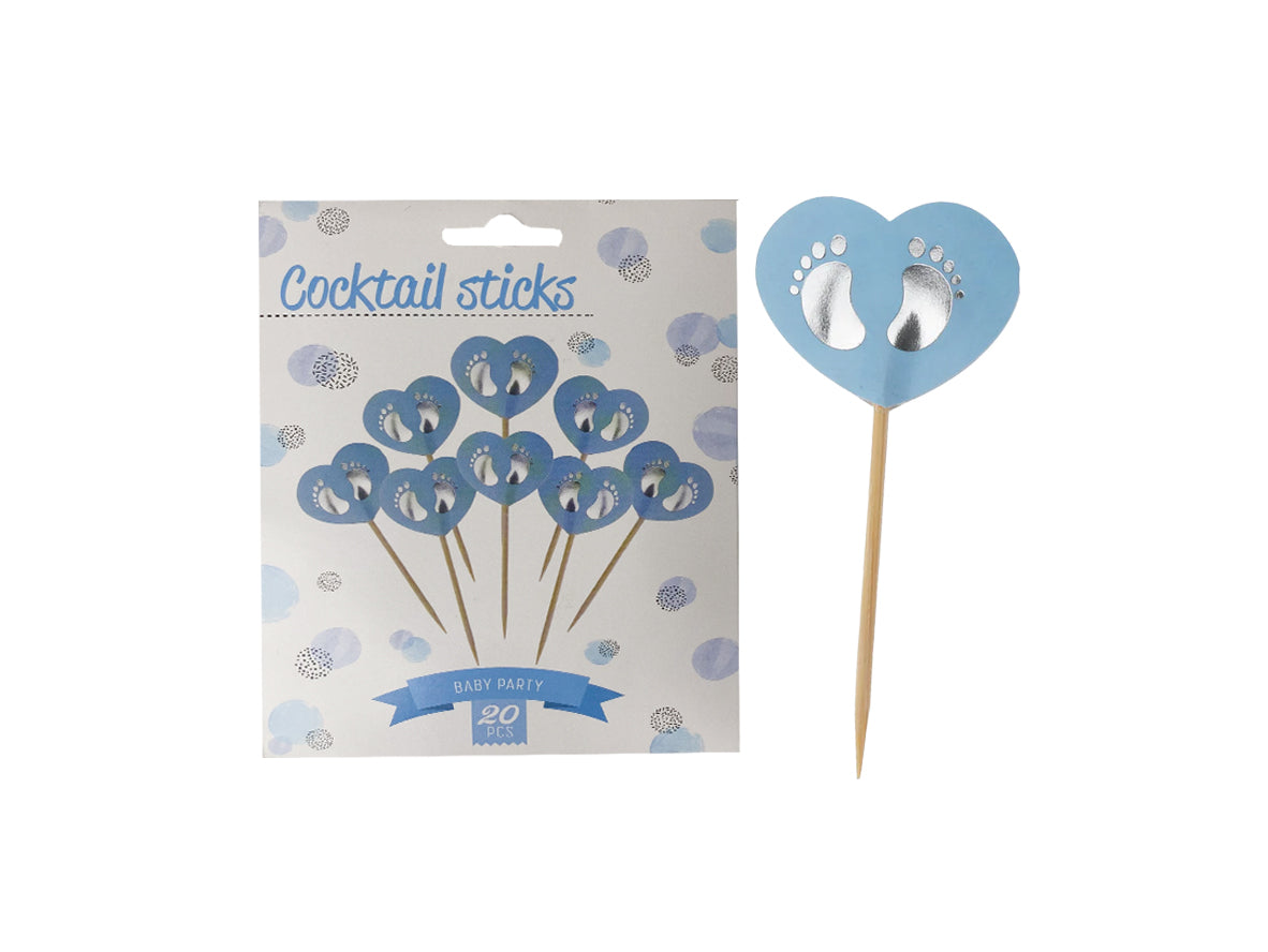 Baby Party Cocktail Sticks Blue - 20 pcs
