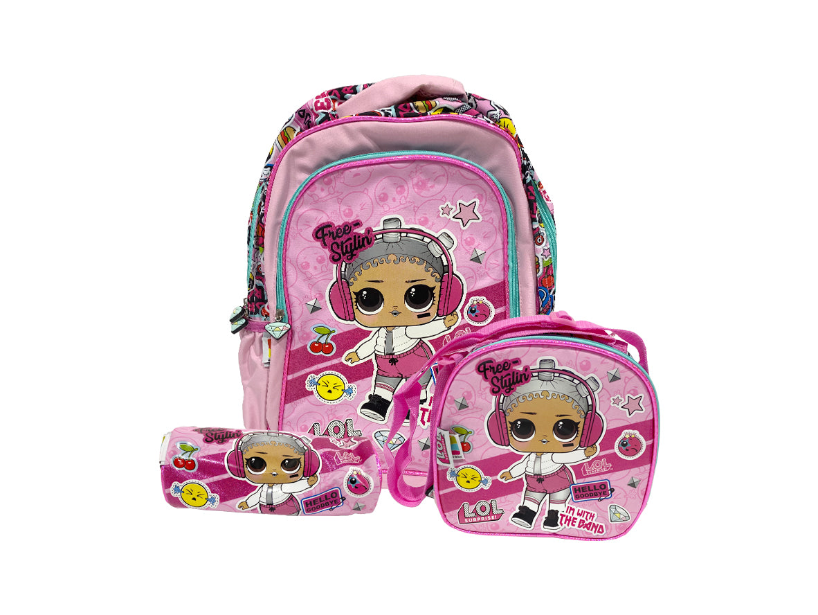 Lol Surprise 3 in 1 School Set - School Bag, Lunch Bag & Pencil Bag