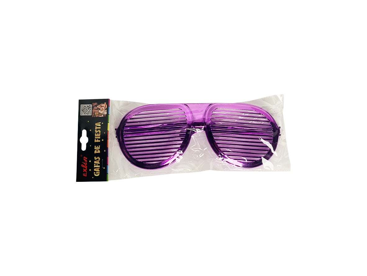 Party Metallic Shutter Party Glasses - Purple