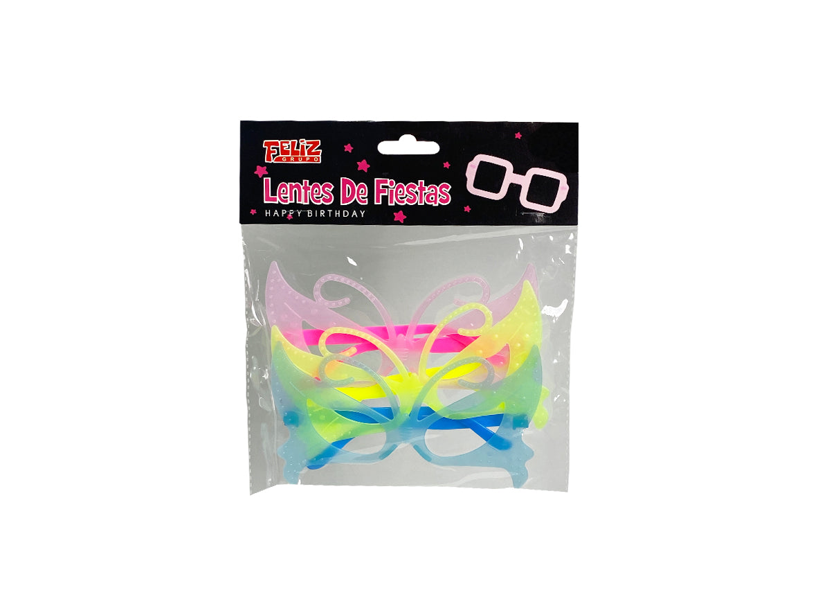 Party Colorful Eye Mask Butterfly Shape - 3 Pcs