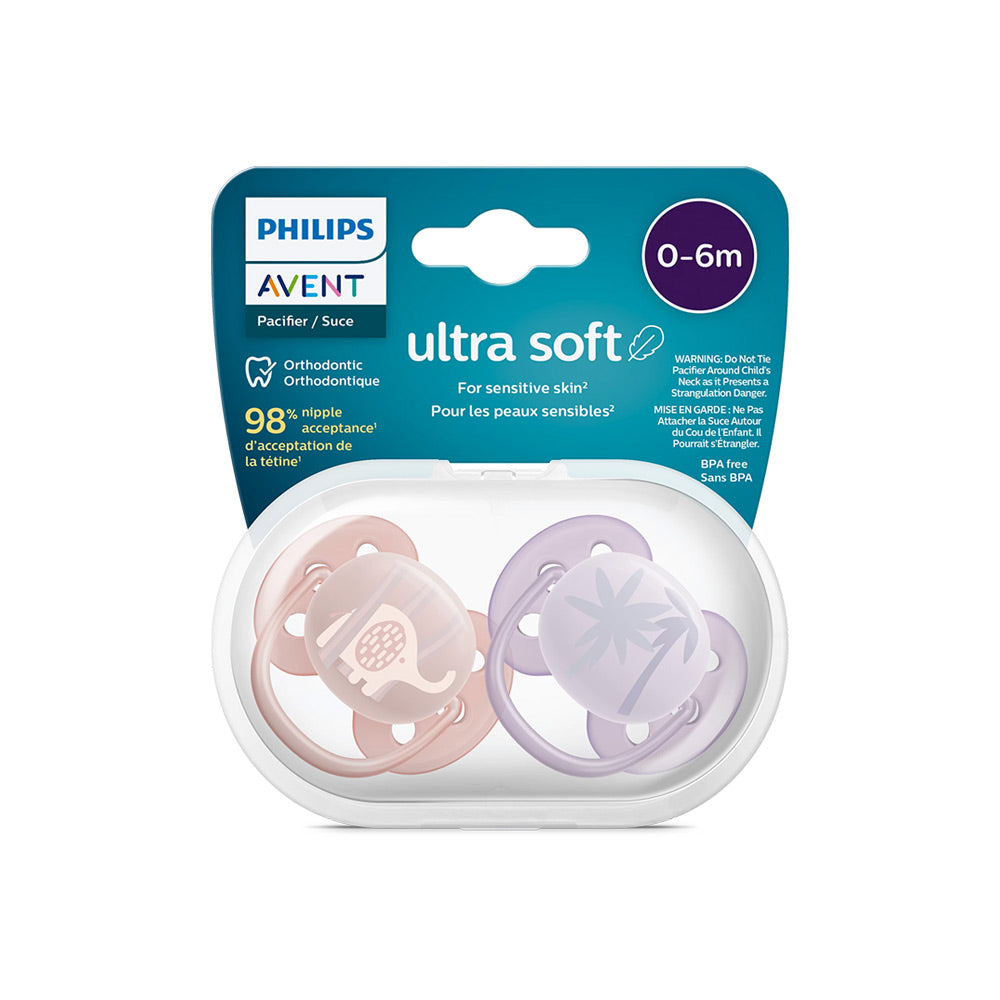 Philips Avent Ultra Soft Soother for Girl (0-6m)- Pack of 2